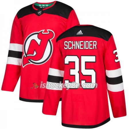 Mænd NHL New Jersey Devils Trøje Cory Schneider 35 Adidas 2017-2018 Rød Authentic